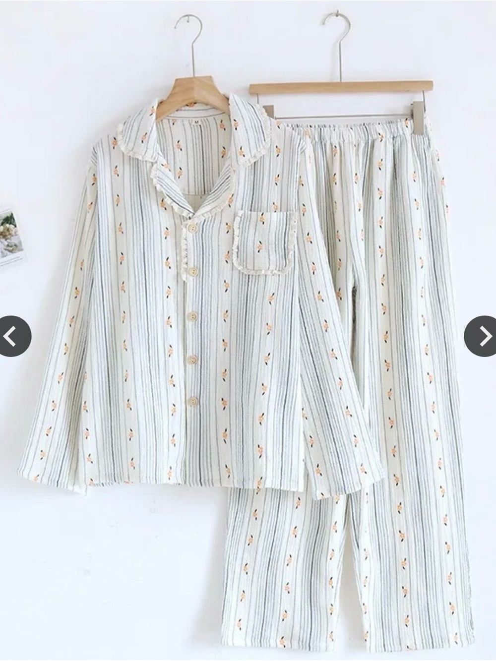 ✨The Fleece Company- The Bloom- 100% Muslin Cotton Pajamas (Sunset Stripes)✨